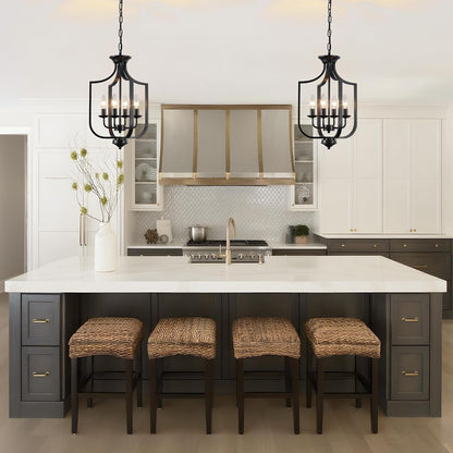 12.99'' Black Chandelier 4-Lights Farmhouse Chandeliers for Dining Room2