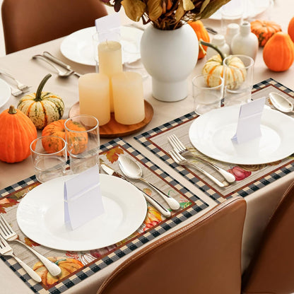 6 Pcs Rustic Fall Placemats, 12X18 Inch Harvest Table Mats3