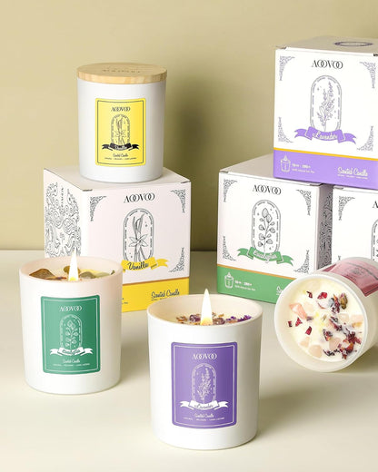Lavender Scented Candles for Women - Aromatherapy Candle with Crystals Inside, 10Oz Soy Candles for Home Scented, Birthday Gifts Mothers Day Candle for Women Mom8