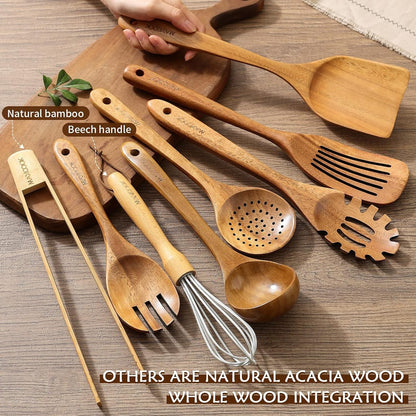 Natural Acacia Wooden Kitchen Utensils Set (8 Pieces)7