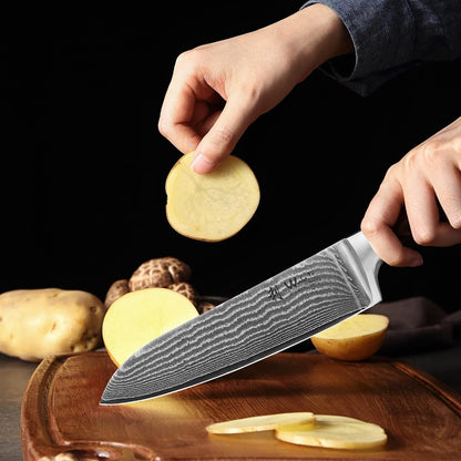 EDIB 3-Piece Damascus Kitchen Knife Set in Wooden Gift Box4