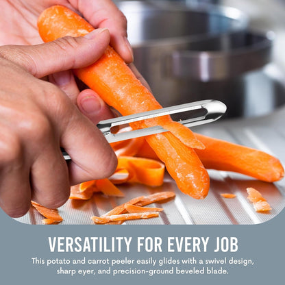 Original Jonas Vegetable Peeler - 6.5In, Made in Sweden | Rust Resistant Silver Carrot and Potato Peeler with Ergonomic Handle for Safety and Control - Dishwasher Safe and Compact2