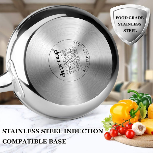 Tri-Ply Stainless Steel Stir Frying Pan, 10 Inch Induction Skillet | Whole Clad Stainless Steel Wok Pan for Stir Fry, Sautéing and Quick Meals4