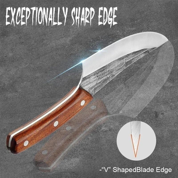 Meat Cleaver, Forged Steel Boning Knives 5Cr15 Meat Cleaver Cooking Knives Fish Knife for Kitchen(Knife with Sheath)3