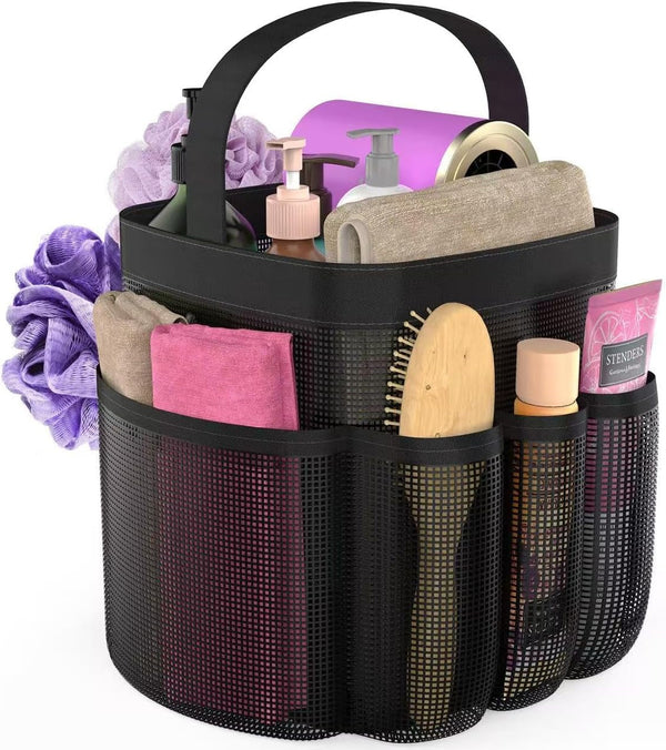 Mesh Shower Caddy Portable with 8 Upgraded Deeper Pockets,Hanging Caddy Dorm Basket, Quick Dry Shower Bag1
