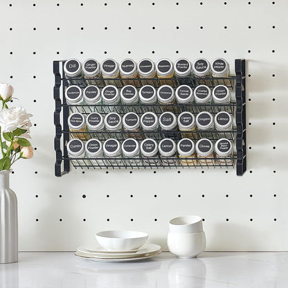 Spice Rack Organizer for Cabinet, Spice Organizer with 36 Empty Spice Jars, Lids, Spice Labels, and Funnel Complete Set, Seasoning Organizer for Countertop, Kitchen, Pantry, Cupboard, 18X11 In8