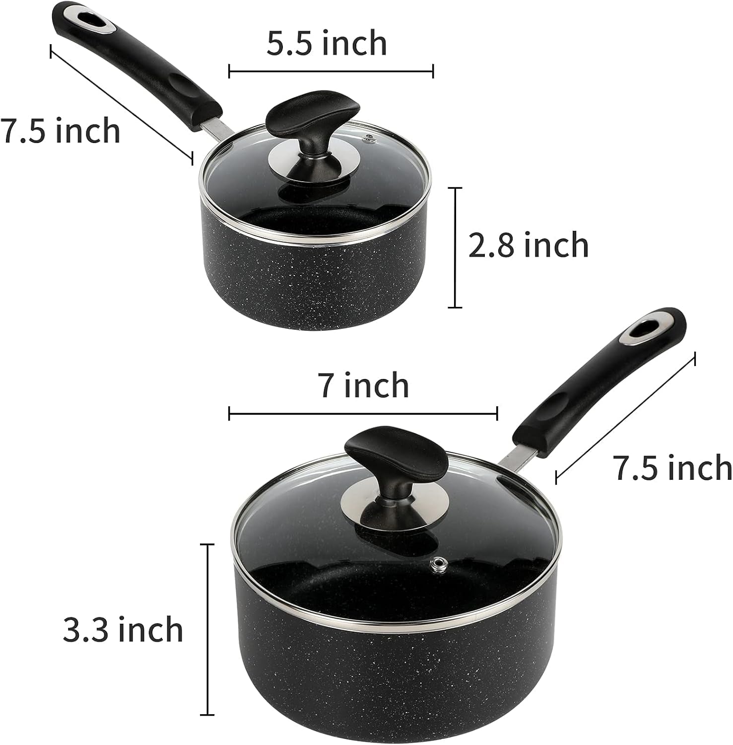 nonstick-saucepan-set-1-quart-and-2-quart-ultra-non-stick-sauce-pan-small-pot-with-glass-lid-great-for-home-kitchen-restaurant-black