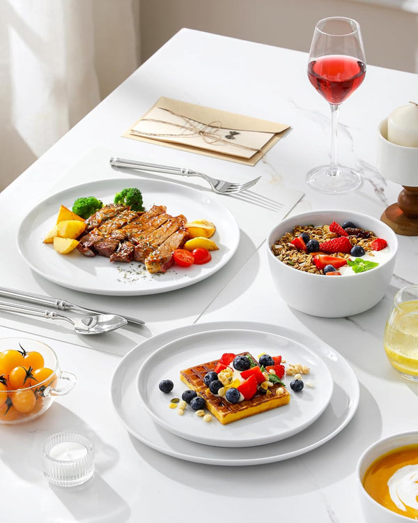 18-Piece Dinnerware Set for 6, White Porcelain Dishes8