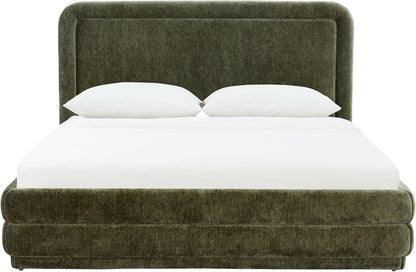 SAFAVIEH Couture Collection – Jollie Olive Green Chenille Upholstered King Bed, Fabric Platform Bed with Headboard, Modern Bedroom Furniture (SFV4884A-K)6
