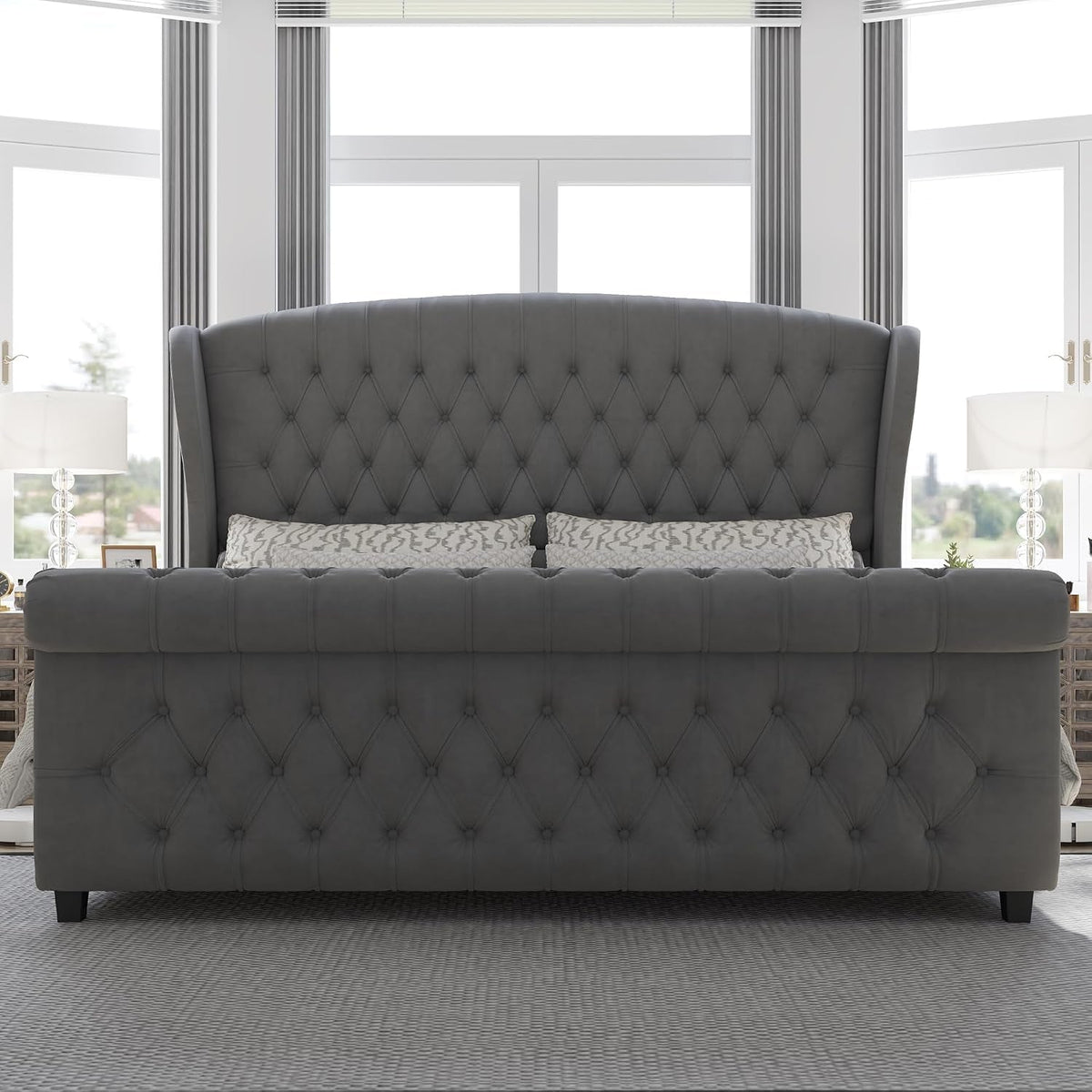 king-size-upholstered-sleigh-platform-bed-frame-with-headboard