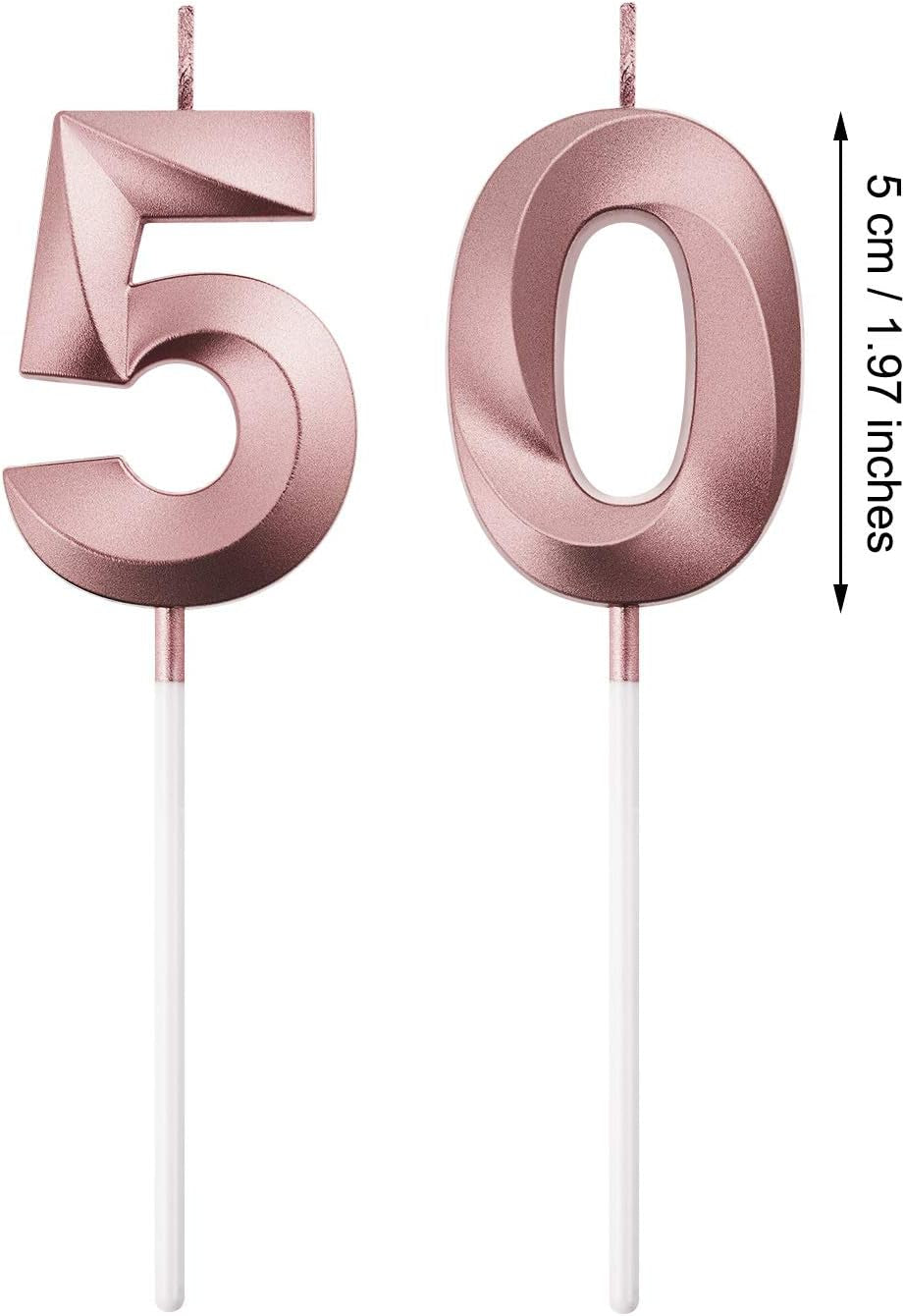 50th-5th-birthday-number-candles-cake-topper-rose-gold-metallic