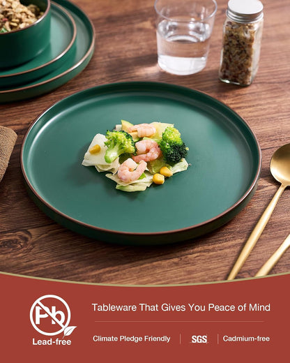 Nebula Ridge 24-Piece Stoneware Dinnerware Set, Dark Green7