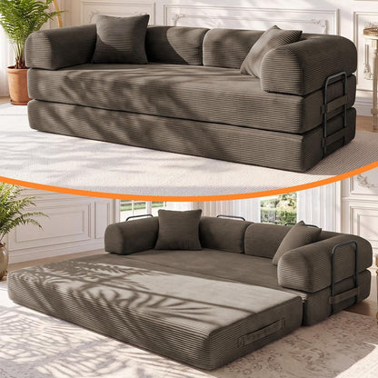 79" Memory Foam Sofa Bed, Convertible Futon Boneless Couch for Living Room1