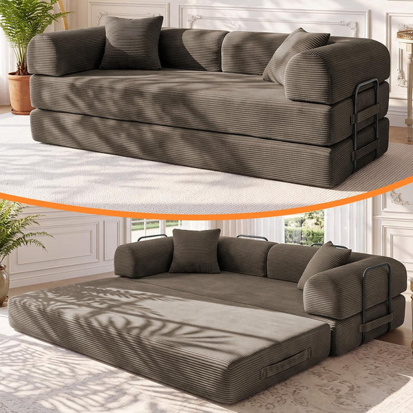 79" Memory Foam Sofa Bed, Convertible Futon Boneless Couch for Living Room1