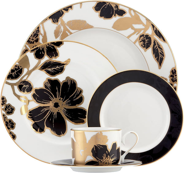 Minstrel Gold 5-Piece Place Setting, White -1