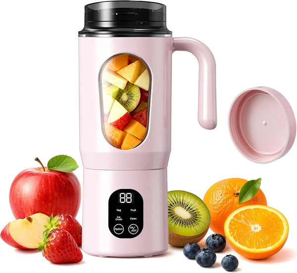 580Ml Portable Personal Smoothie Blender with 12 Serrated Blades, USB-C Rechargeable IPX6 Waterproof Small Mini Blender, Fruit Mixer with Self-Cleaning, for Kitchen, Gym, Office, Camping Travel1