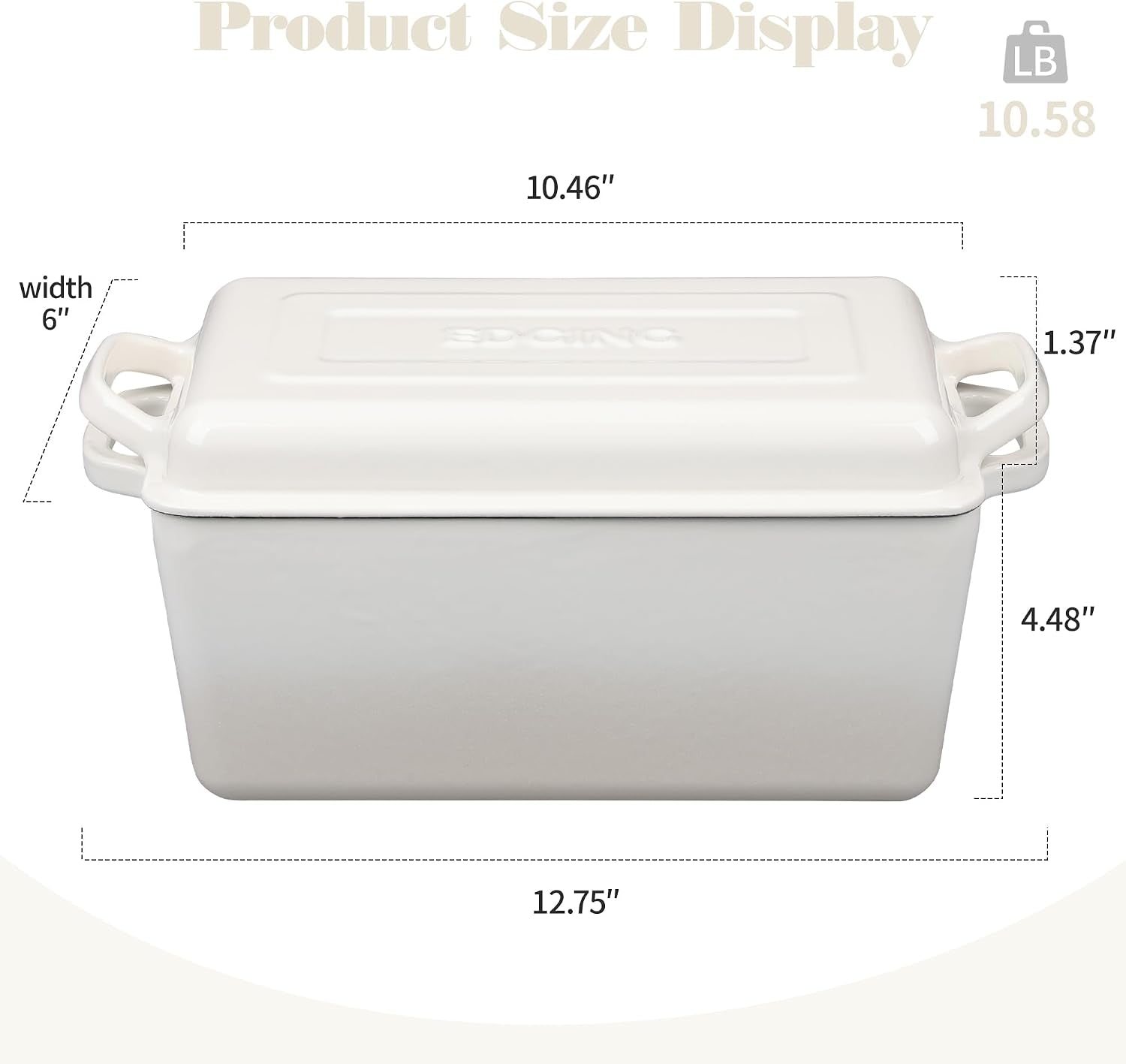enameled-cast-iron-dutch-oven-oblong-bread-oven-for-sourdough-bread-baking-baking-pan-dual-handles-oven-safe-4-quart-white