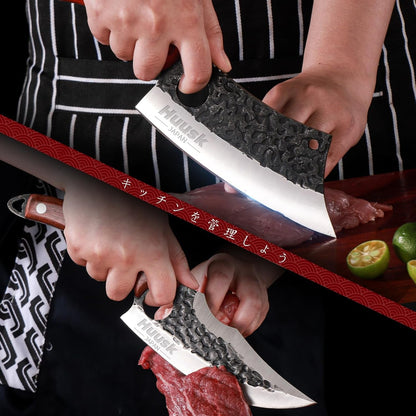 Kitchen Knife Set - Hand Forged Viking Chef Knives for Meat, Men Gift3