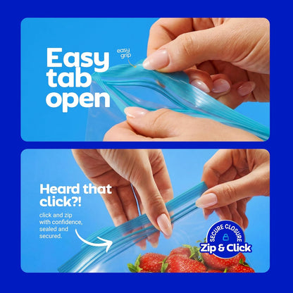 Gallon Freezer Bags, Double Zipper Seal - 100 Count, Thick Resealable Plastic Storage Bags - Reusable Gallon Storage Bags for Food Storage, Meat, Vegetables, Fruit, BPA Free - 2 Boxes4