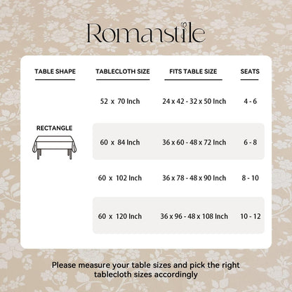 Waterproof Vinyl Tablecloth Rectangle, 60 X 84 Inch, Rose Beige6