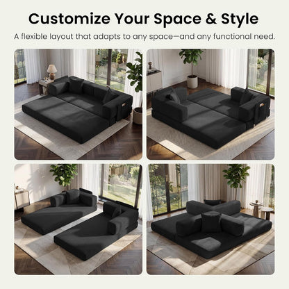 78.8" Convertible Futon Sofa Bed, Boneless Couch for Living Room3