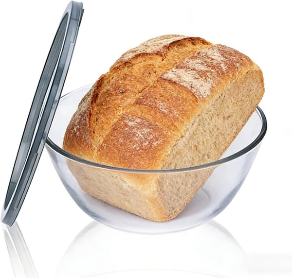 Large Glass 4.7Qt Glass Mixing Bowl for Sourdough Bread Making with Lid, Clear Glass Proofing Bowl, Large Bread Dough Bowl for Kitchen & Storage1