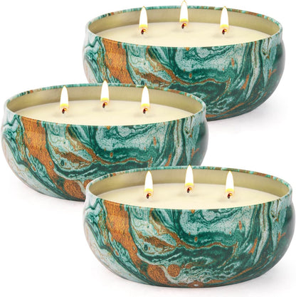 Citronella Candles Outdoor – 3 Pack X 14Oz, Large 3-Wick Soy Wax Tin Candles for Home Patio up to 270 Hours Burning, Lemograss Candle Bulk for outside Garden Yard Balcony, Summer Camping Huge Candle1