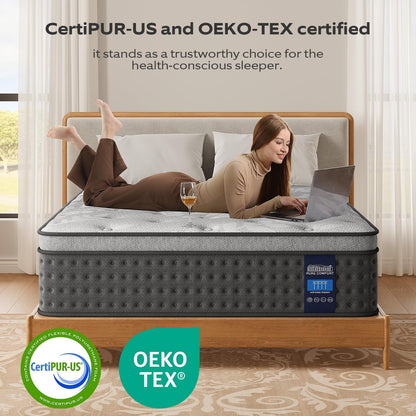 Queen Size Mattress 10 Inch, Cooling Pain Relief Hybrid Mattresses3