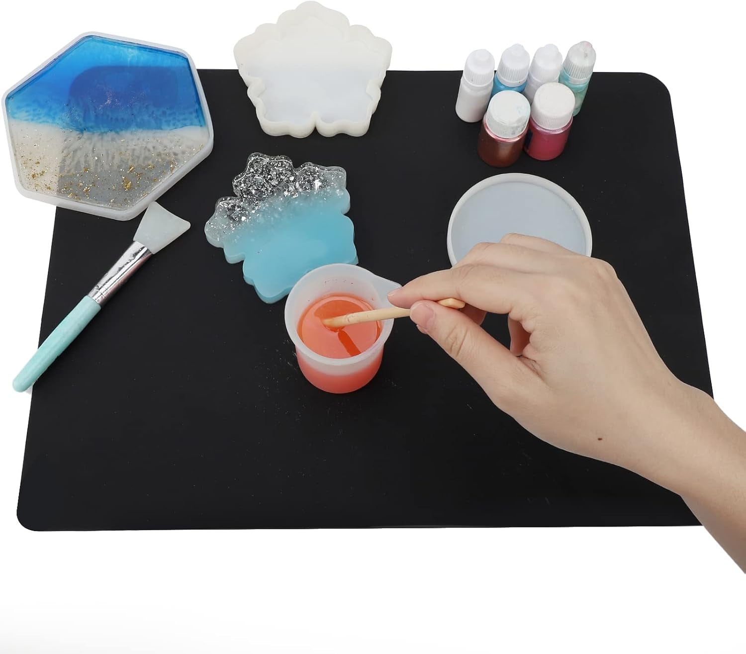 2-pack-silicone-crafting-mats-15-7-x-11-8-silicone-mat-for-crafts-large-heat-resistant-sheet-for-jewelry-casting-epoxy-resin-painting-counter-table-protector-placemat-nonstick-black