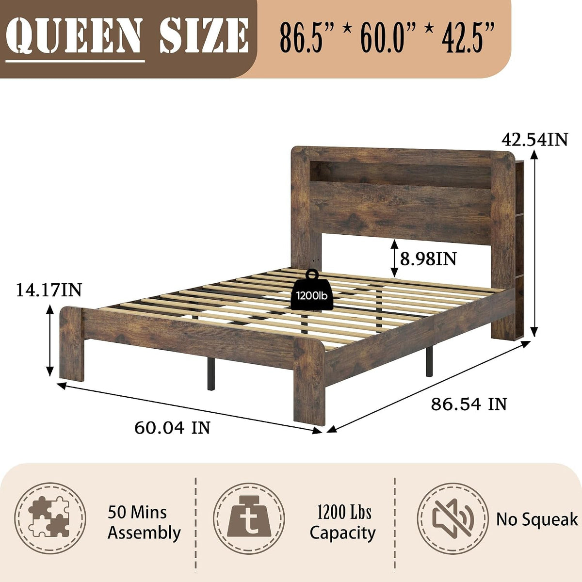 wooden-bed-frame-queen-size-with-storage-headboard-bookcase-shelf