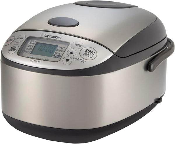 Zojirushi NS-TPC10XT Micom Rice Cooker & Warmer (With Pfas-Free Nonstick), 5.5-Cup, Stainless Brown1