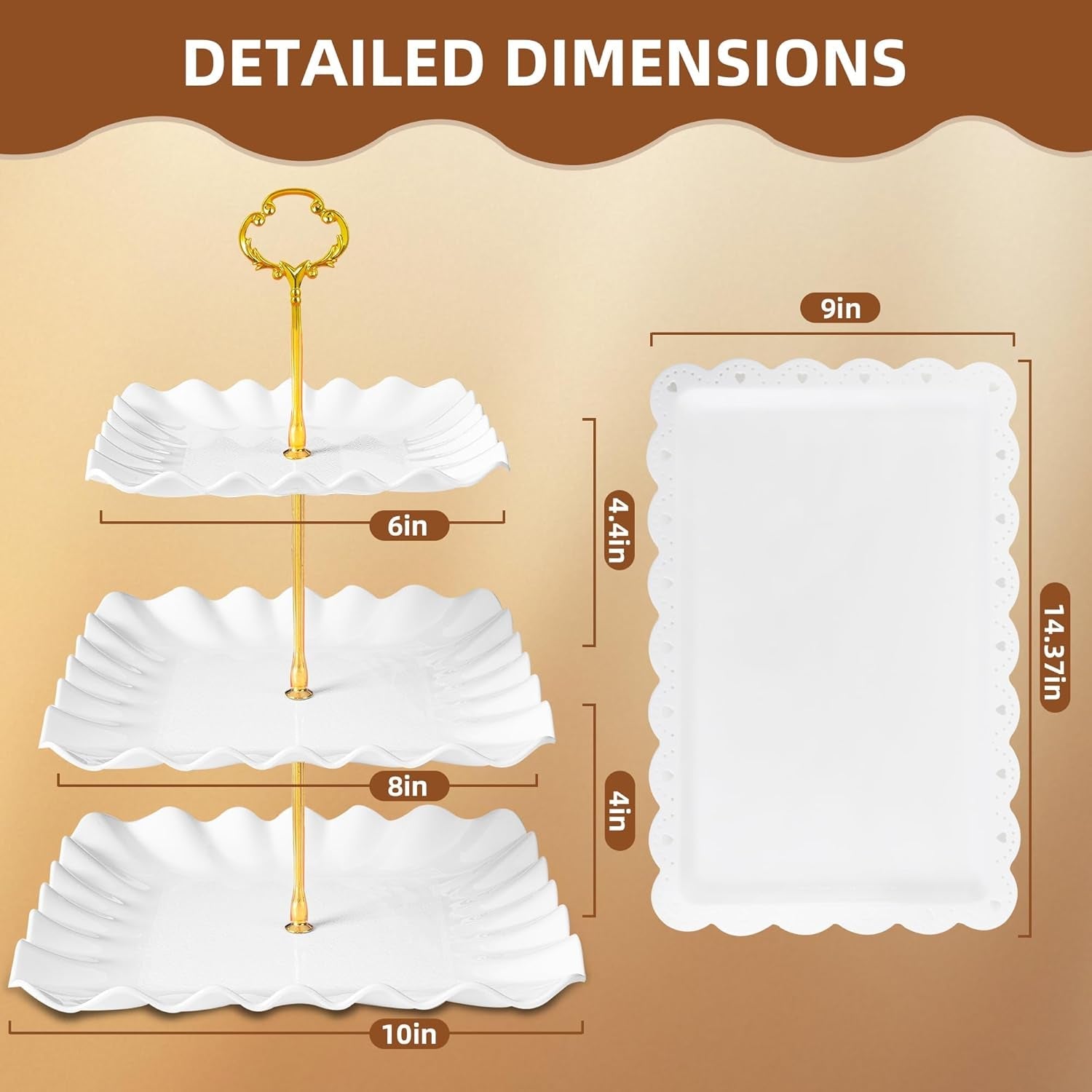 10-pack-dessert-table-display-set-4-three-tier-square-cupcake-stands-and-6-serving-trays-for-cakes-cupcakes-pastries-and-snacks-baby-shower-decorations-bridal-shower-birthday-wedding-party