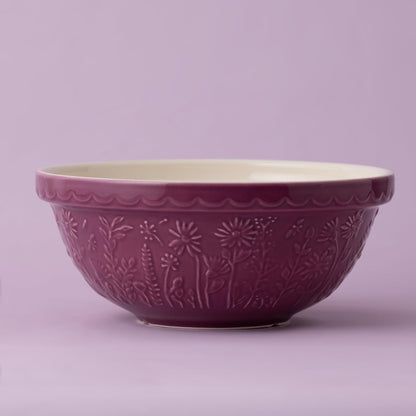 in the Meadow S18 Mixing Bowl, 2.85 Quart Mixing Bowl, Embossed Floral Daisy Design, Durable Ceramic Bowl for Baking Bread Dough, Cake Batter, Cookies & Kitchen Serving Bowl2