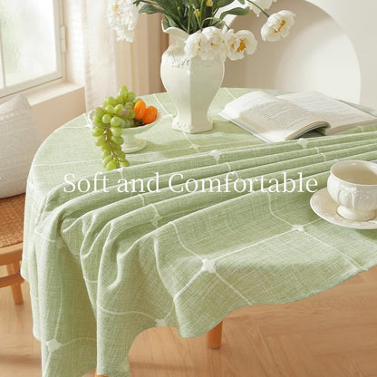 Linen 60 Inch round Tablecloth Green Plaid round Tablecloth 60 Inch5