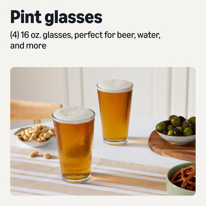 Pint Glasses, 16 Oz., Dishwasher-Safe, 4-Piece Set2