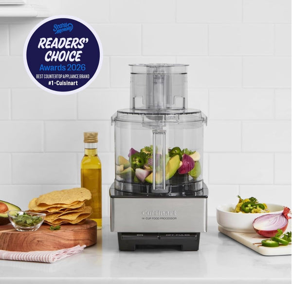 Food Processor, 14-Cup Vegetable Food Chopper for Mincing, Dicing, Shredding, Puree & Kneading Dough, 720-Watt Motor, Stainless Steel, DFP-14BCNY | Mince, Dice & Shred with This Stainless Steel Food Processor, 1 Blade, 2 Discs, Dishwasher-Safe Parts, DFP-14BCNY2