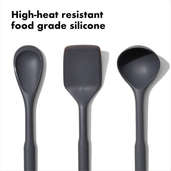 OXO Good Grips 3-Piece Silicone Utensil Set, Gray, One Size7