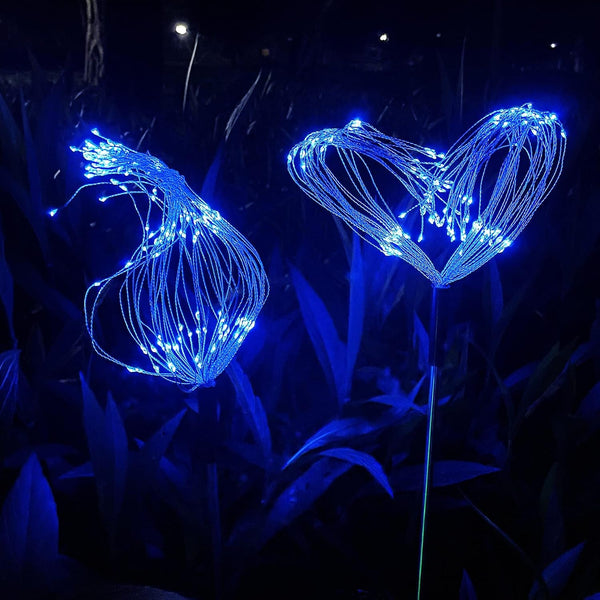 Solar Firework Lights, 2 Pack 120 Leds 2 Lighting Modes Solar Garden Lights Outdoor Waterproof for Yard Patio Walkway Pathway Party Wedding Christmas Decorative - Blue4