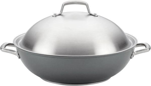 Accolade Forged Hard Anodized Nonstick Wok / Stir Fry Pan with Lid, 13.5 Inch - Moonstone Gray1