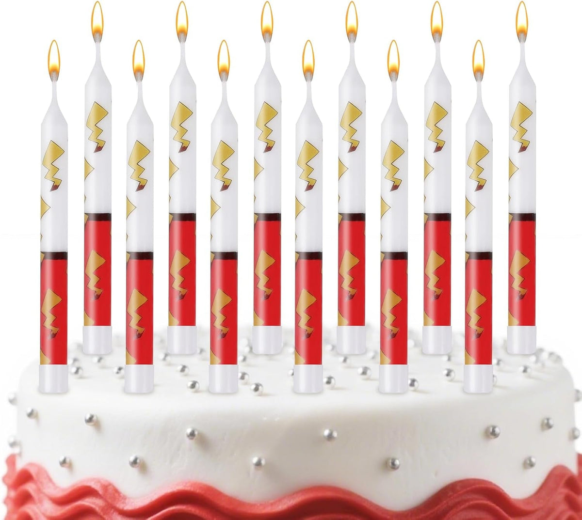 12pcs-red-and-white-cartoon-themed-brithday-candles-lightning-anime-characters-candle-cake-topper-for-boys-girls-party-decoration