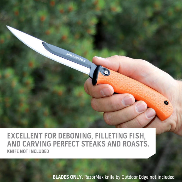 3.5" Razorsafe Replacement 5.0" Boning/Fillet Knife Blades - 6 Pieces plus Blade Storage Box4