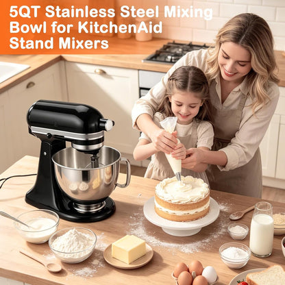 5QT Stainless Steel Mixer Bowl for Kitchenaid Tilt Head Stand Mixer7