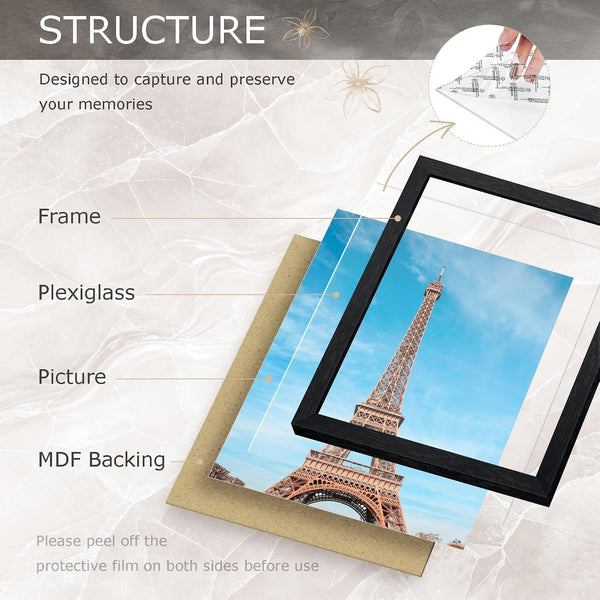 8X10 Picture Frame Set of 5, Black Frames 8X10 for Tabletop Display3