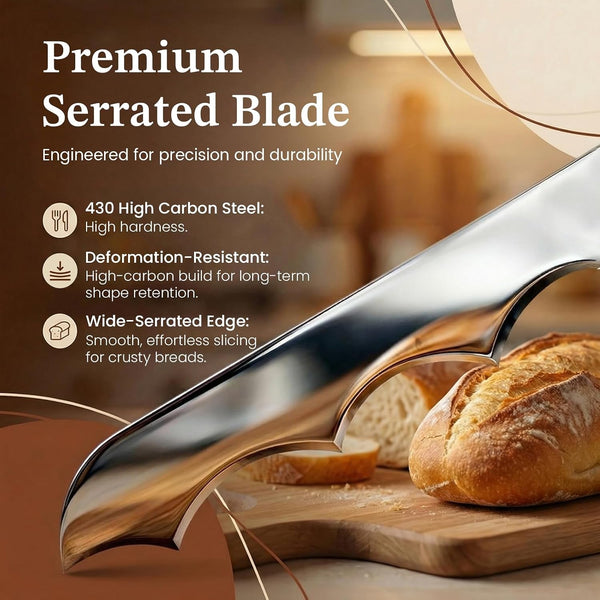 Sourdough Bow Bread Knife –Large Bread Slicer for Homemade Bread with Serrated Stainless Steel Blade, Even Slice Cutter for Baguettes, Bagels, Thoughtful Bread Lame,Gift for Bread Lovers4