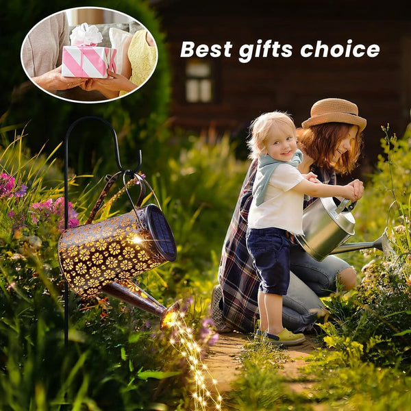 2 Pack Solar Watering Can with Lights,Solar Outdoor Garden Decor Waterproof Hanging Lantern Landscape Lights outside Decorations for Yard Lawn Patio Gardening Gifts.6