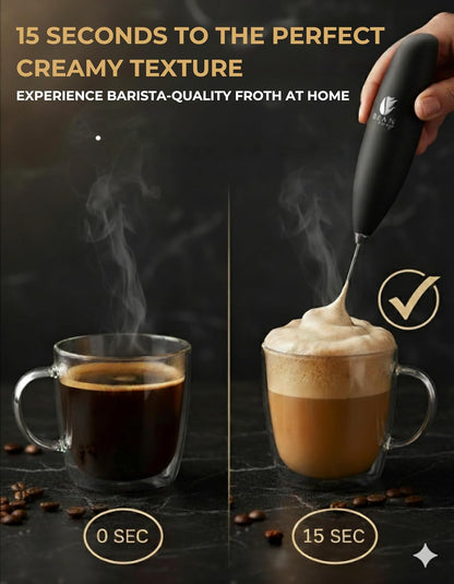 Milk Frother Handheld - Coffee Mixer Wand with Stand - Black | Battery Operated, Stainless Steel Whisk, 19000 RPM, Protein Powder Blender, Electric Stirrer, Mini Foamer3