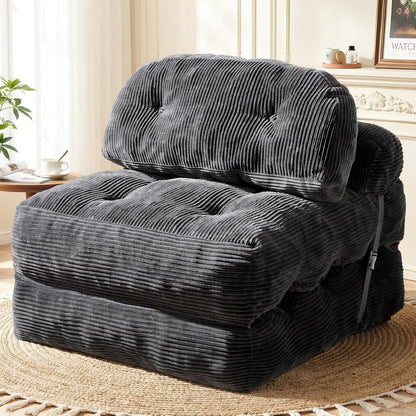 Folding Sofa Bed, Convertible Sleeper Chair with Back Support and Pillow1