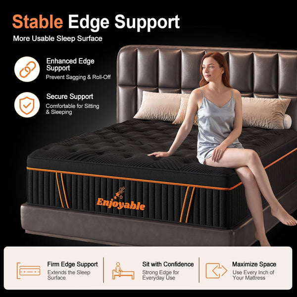 Queen Mattress 14 Inch - Hybrid Queen Size Bed in a Box with Memory Foam & Pocket Springs, Medium Firm Cool Sleep Mattress with Zoned Support, Motion Isolation, Certipur-Us Certified, Fiberglass-Free7