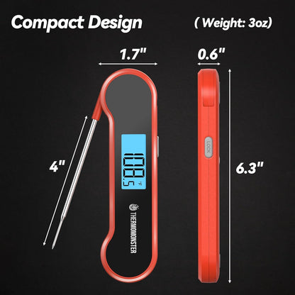 0.5 Sec Instant Read Meat Thermometer Digital for Cooking, Red | NIST ±0.5℉ Precision Food Thermometer, Kitchen Gadgets for Oven Grill Candy BBQ Accessories, Gifts for Him Dad Men Birthday3
