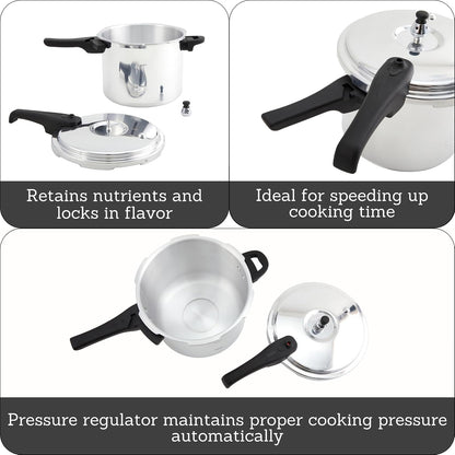 7 Quart Stovetop Aluminum Presure Cooker with Safety Valves for Risk-Free Opening2